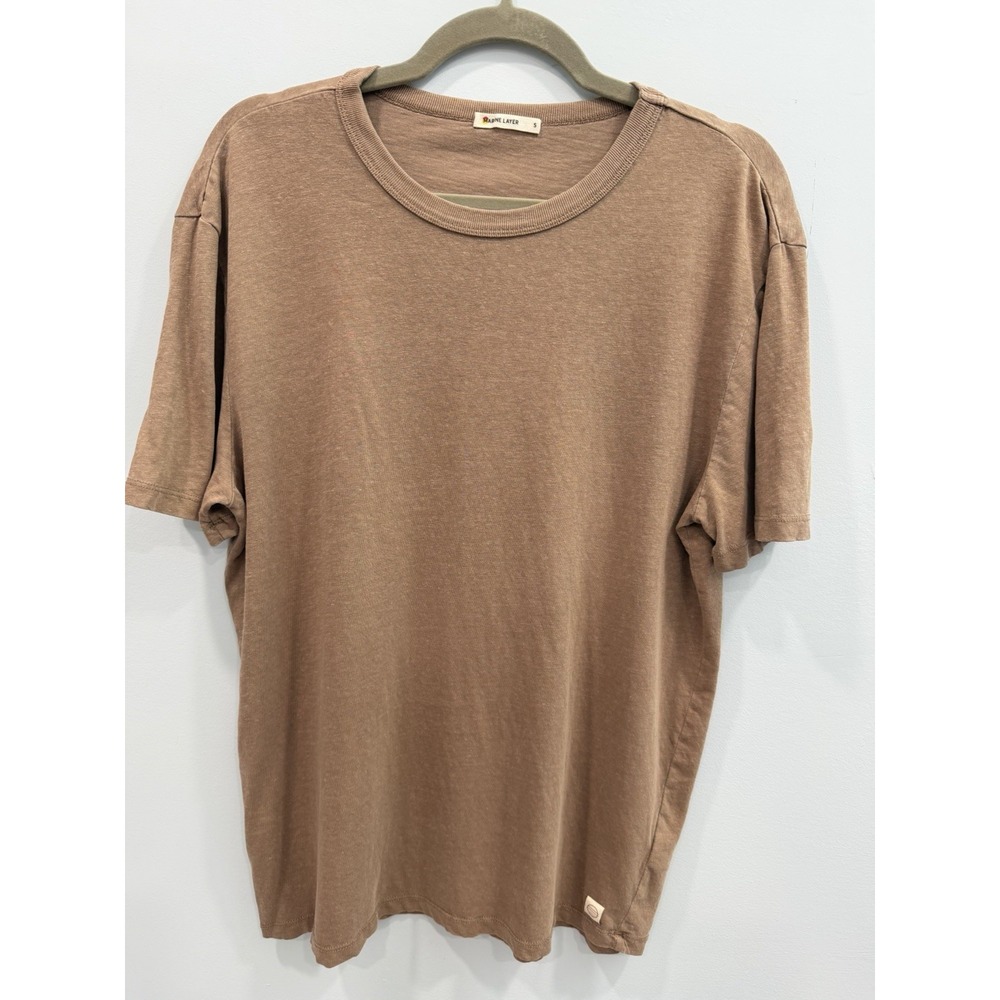 Marine Layer Shirt Mens Small Earthy Brown Signature Crew Tee Cotton